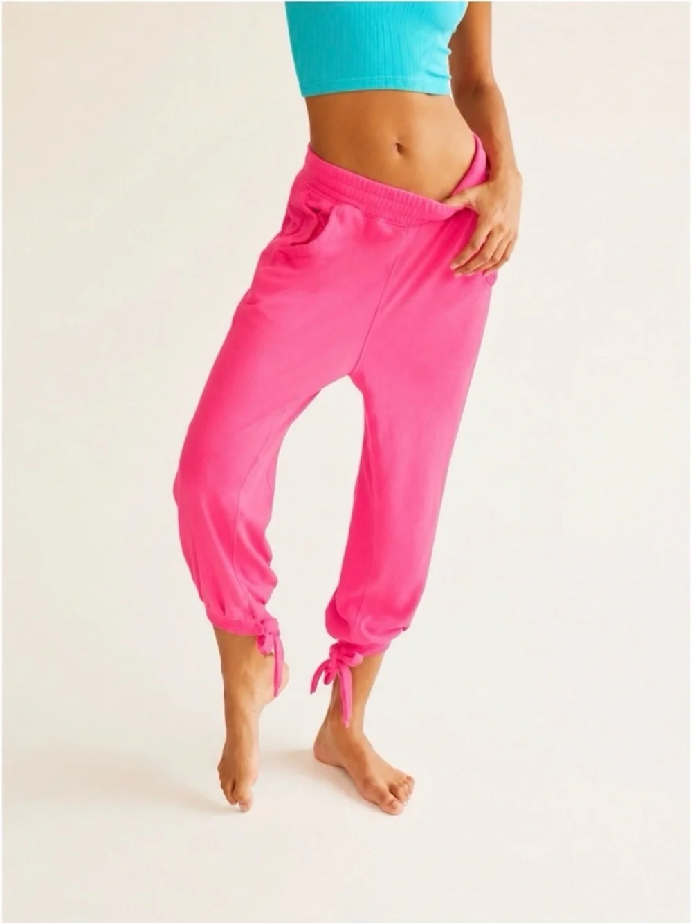 FREE PEOPLE MOVEMENT Pink Boho Jogger Sweatpants Size Small - Picture 3 of 8